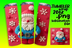 Christmas 3D Santa Claus Tumbler Wrap Sublimation 20oz Product Image 1