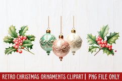 Retro Christmas Ornaments Clipart Product Image 1
