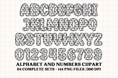 Geometric Alphabet png clipart, geometric doodle letters Product Image 4