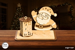Santa Claus Candle Holder Laser Cut | Glowforge | SVG Product Image 1
