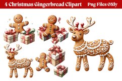 Christmas Gingerbread Clipart PNG Product Image 1