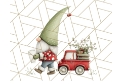 Vintage Truck Christmas Gnomes Clipart PNG, Cute Gnome Png Product Image 2