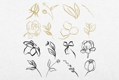 Fine Line Floral and Watercolour Clipart Product Image 4