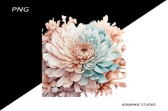 Rose Gold and Teal Chrysanthemum PNG Product Image 1