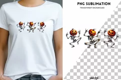 Spooky Season Dansing Skeletons & Pumpkin Head PNG Product Image 1