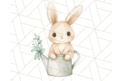Spring Bunnies PNG Watercolor Bunny Clipart, Pastel Easter Product Image 2
