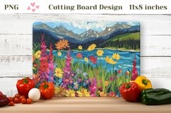 Mountains Cutting Board, Summer Cutting Board Design Product Image 1