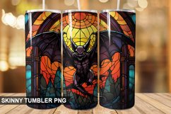 Stained Glass Halloween Bat PNG Tumbler Design Product Image 1