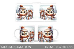Christmas Owl Mug Design. Christmas Mug Sublimation Product Image 1