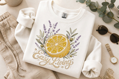 Rhinestone Lemon PNG Easy Living Mediterranean Sublimation Product Image 9