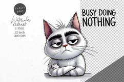 Funny cat clipart, Cat clipart, Busy cat clipart Product Image 1