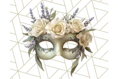 Vintage Garden Masquerade Floral Eye Mask PNG Clipart Product Image 2