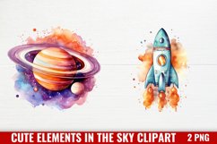 Cute Elements In The Sky And Space Clipart Product Image 1