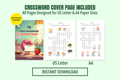 PreSchool 10 Food Crossword Activity Pages for Kids Product Image 10