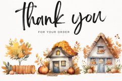 Cozy Fall Cottage Watercolor 26 Cliparts Collection Product Image 9