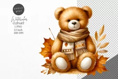 Autumn clipart, Teddy bear clipart, Teddy clipart Product Image 1