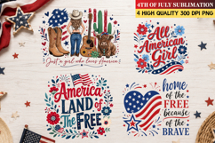 All American Girl, Patriotic PNG, USA PNG, America PNG Product Image 1