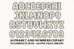 Boho tribal Alphabet png clipart, boho letters doodle Product Image 4