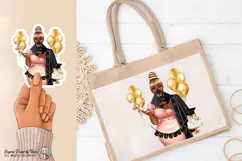 Black Girl Graduation PNG That’s a Wrap Blonde Bun Design Product Image 9