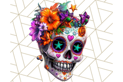 Bright Sugar Skull PNG Clipart, Halloween Colorful Skull Png Product Image 2