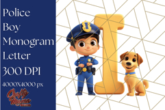 Police Officer Boy Letter I Clipart | Cop Alphabet PNG Product Image 1