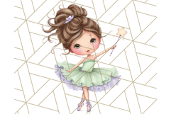 Ballerina Clipart PNG, Cute Ballet Girl Illustration Art Product Image 2