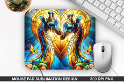 Giraffe Mouse Pad Sublimation, Valentine Mouse Pad PNG Product Image 1