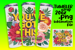 MODERN 20oz Sublimation Design , Flower Quote Product Image 1