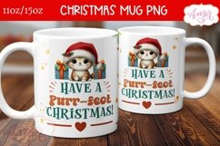 Funny Christmas mug PNG wrap, Christmas cat design for mugs Product Image 2