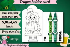 St. Patrick's Day Girl Gnome SVG, Coloring Card Product Image 1