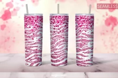 Pink Hearts Tumbler Wrap | Skinny 20 oz | Valentines Day Product Image 1