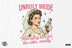 Vintage Funny Bride Sublimation PNG Product Image 1