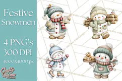 Christmas Snowman Clipart PNG Winter Holiday Characters Pnga Product Image 1