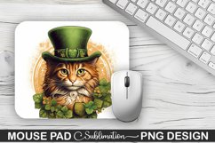 St. Patrick&#039;s Day Cat Sublimation Mouse Pad Design Product Image 1