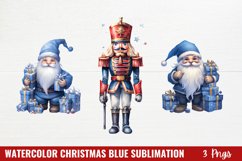Watercolor Christmas Blue Sublimation Product Image 1