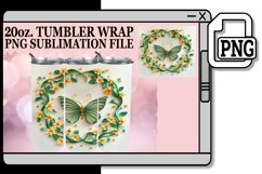 Spring Butterfly Blooms Tumbler Wrap - 20oz 3D Design Product Image 1