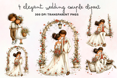 Elegant Wedding Couple Clipart PNG Product Image 1