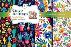 Cinco de Mayo digital paper, fiesta digital paper Product Image 1