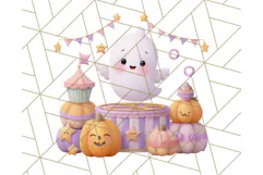 Creepy Carnival Halloween Clipart PNG with Hayride Art Product Image 2