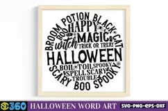 Round Halloween word art SVG SVG, Halloween SVG Product Image 4