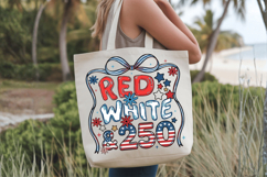 Red White &amp; 250 retro Doodle PNG T-Shirt|4th of July PNG Product Image 10