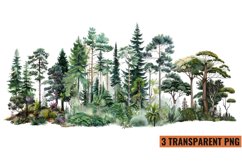 Watercolor Forest Tree Clipart , PNG Product Image 1