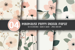 Minimalist Poppy Digital Paper Product Image 1
