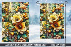 Flowers Garden Flag Sublimation| Autumn Garden Flag PNG Product Image 1