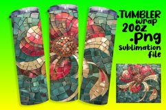 Sparkly Floral Tumbler Wrap Sublimation Design 20oz Product Image 1