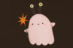 Cute Halloween Ghost Clipart , Hand Drawn Spooky Digital Product Image 4