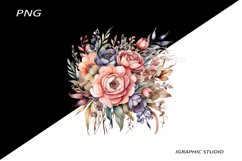 Watercolor Pastel Flowers Clipart, Wedding Flowers Clipart Product Image 1