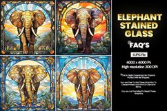 Elephant Stained Glass Square Coaster - 04 Variations Product Image 2