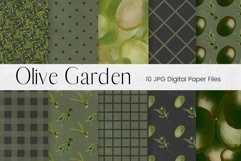 Watercolour Olive Garden Digital Paper Product Image 1