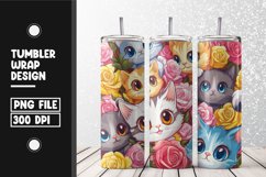 Cute cat pattern Tumbler Wrap | Sublimation | 20 oz Skinny Product Image 1